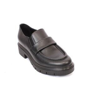 Kapogiro 314f Black Leather Comfort Loafers